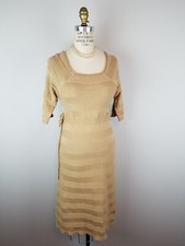 Max Studio Butterscotch Striped Knit Sweater Dress with Side Tie * Size XS