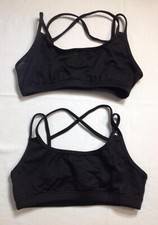 MotionWear solid black dance tops sports bra lot of 2 LC large Child 12-14