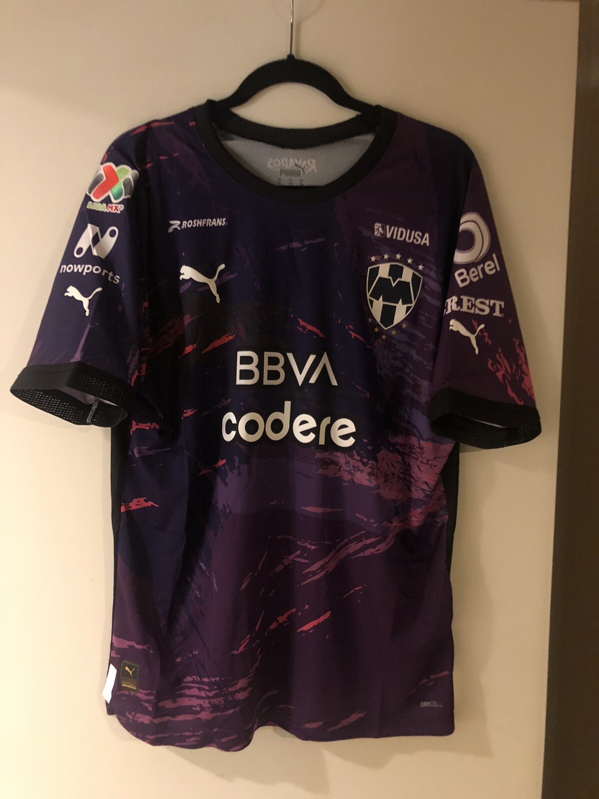 Monterrey 3rd Authentic Puma Soccer Jersey Rayados Mexico XL Fit M/L 21.5’ Pt2Pt