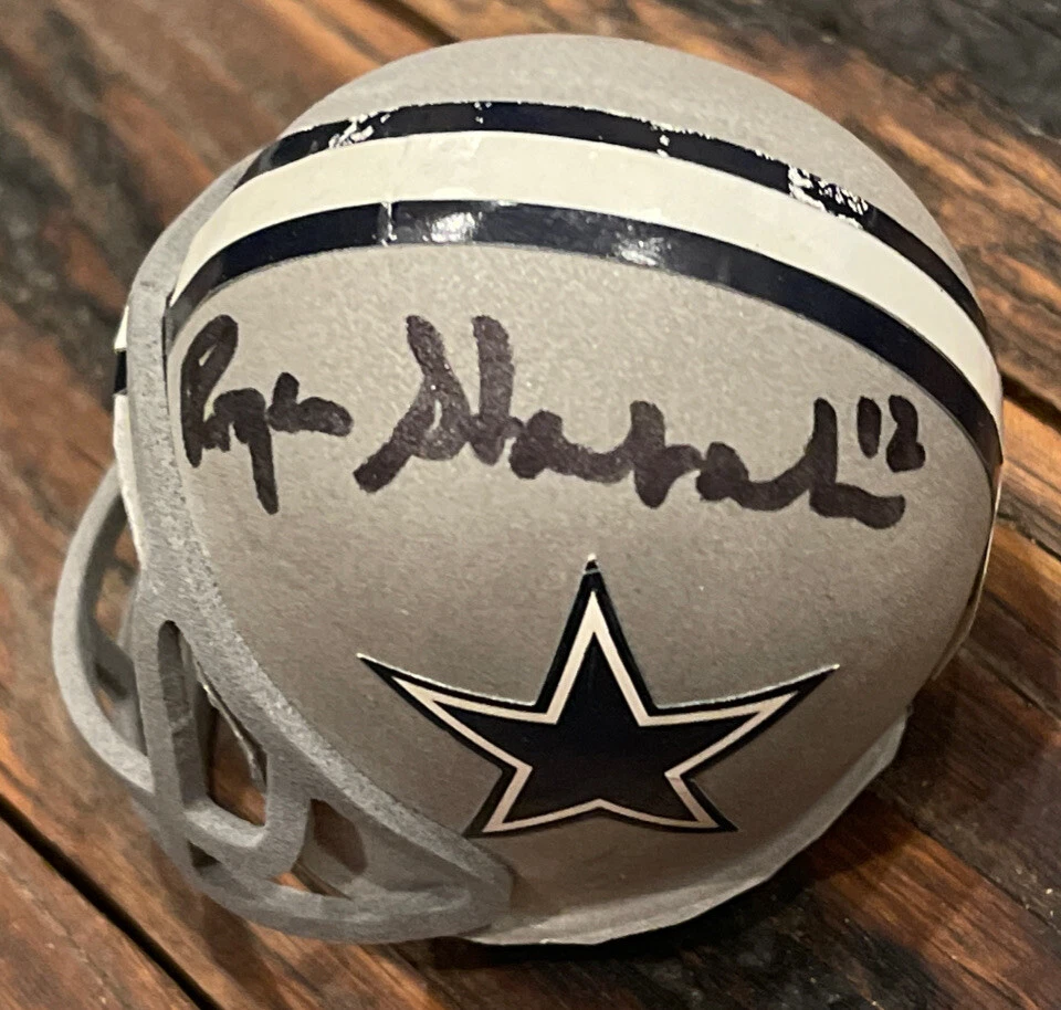 Roger Staubach Autographed/Signed Cowboys Micro Helmet PSA/DNA Authentic COA - Image 2 of 4