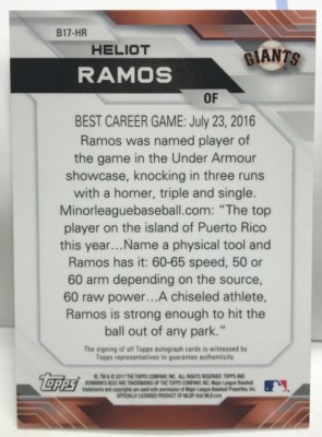 Heliot Ramos 2017 Bowman