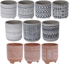 Small Aztec Cement Plant Pot Indoor Decor Flower Succulent Cactus Cover Planter