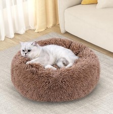 Calming Dog  Cat Bed, Anti-Anxiety Donut Soft Round Bed, 20", Fits up to 15lbs