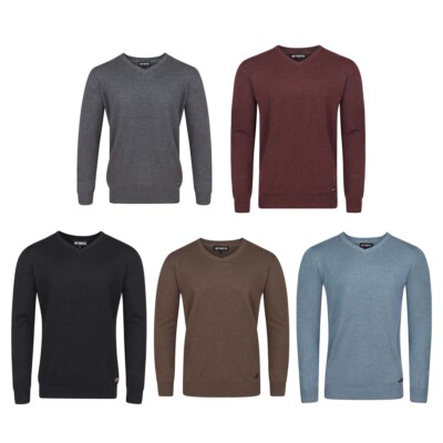 riverso Pullover Herren RIVEmil Regular Fit V-Neck Organic Cotton 100% Baumwolle