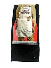 Lifestyle By Royal Crest Chef Apron With Pockets Black Adjustable Heavy Duty NEW