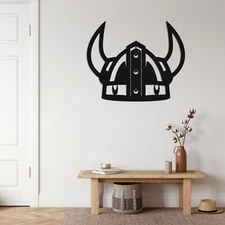 Viking Helmet Metal Wall Art, Metal Wall Decor, Wall Hangings, Viking Decor