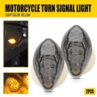 2PCS/Set Motorcycle Front LED Turn Signal Indicator Lamps Amber  Light 12V M10