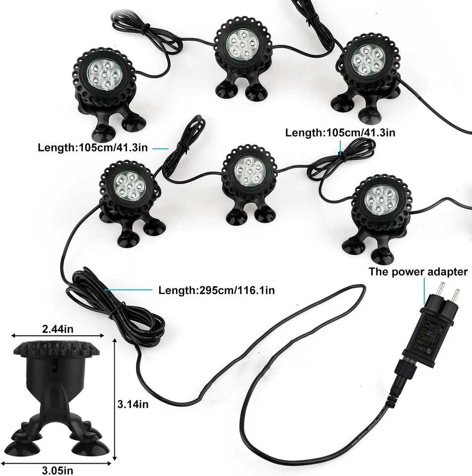 Luces De Estanque Alimentadas Por Red, Focos Led Piscina, APP Y Control Remoto D - Imagen 2 de 4