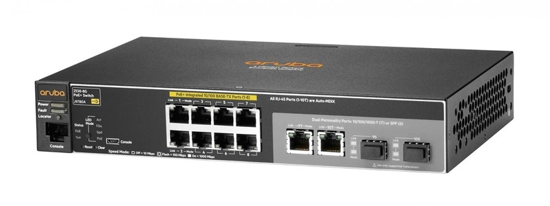 Aruba HPE J9774A 2530-8G-PoE+ Managed Network Switch PSU New Open Box