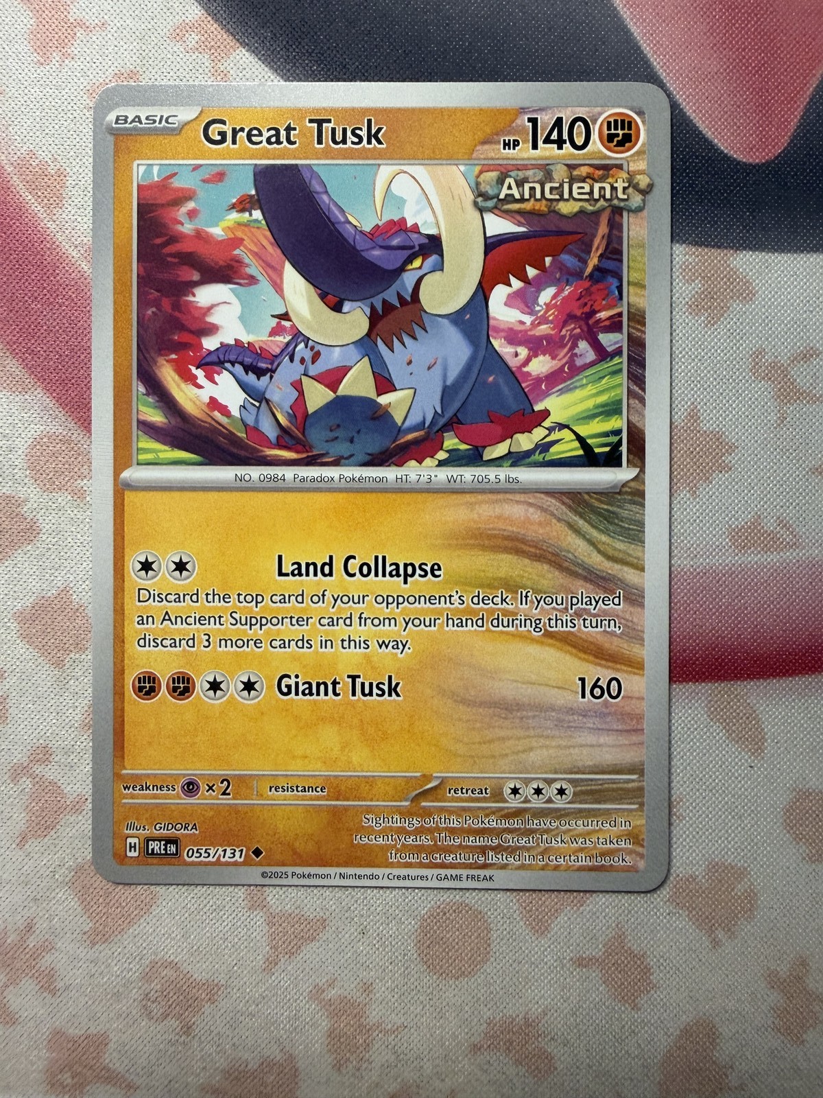 Great Tusk Uncommon SV: Prismatic Evolutions 055/131 NM English Pokemon Card