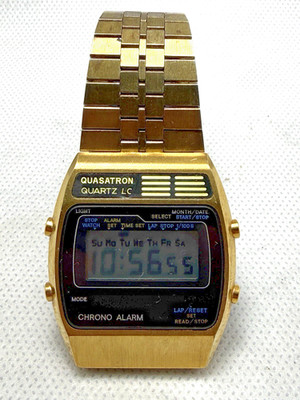 Vintage Quasatron Quartz LC Chrono Alarm Digital Men's Watch 40-6074 ACM