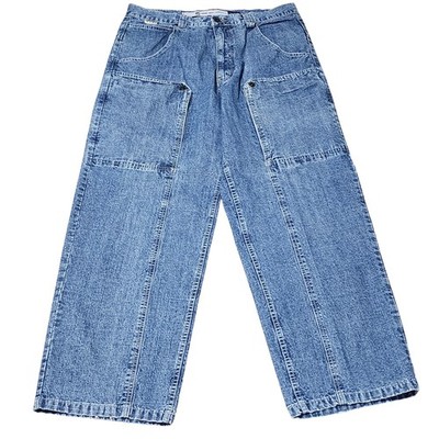 Paco Jeans Jeans Mens 36x31 Blue Light Wash Wide Leg Relaxed Cargo Elite Denim