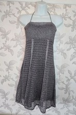 MNG Suit Metallic Knit Dark Silver Halter Dress Size XS