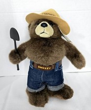 Vintage Smokey The Bear Plush 1996 IBTT Bon Ton Toys 50th Anniversary Shovel Hat
