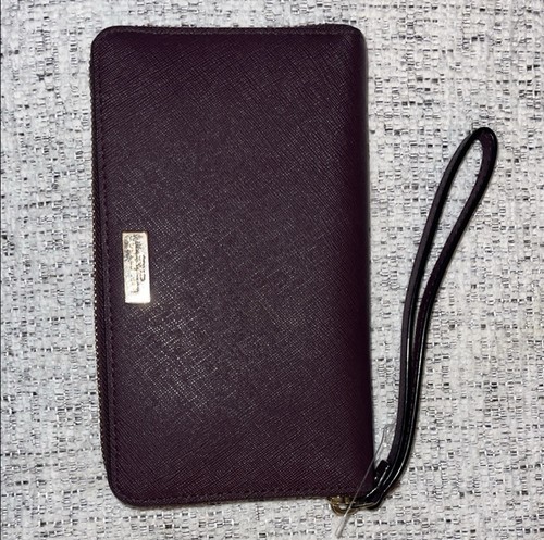 Kate Spade New York Purple/ burgundy Wristlet Wallet for Women with Logo Accent