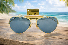 Vintage B L Ray Ban Outdoorsman Changeable Gold Frame Sunglasses