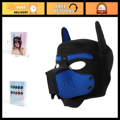 Neoprene Puppy Hood Mask for Adults | Removable Cosplay Dog Full Face Gear
