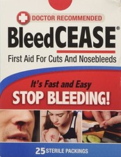 2 Pack Bleedcease First Aid For Cuts And Nosebleeds 25 Sterile Packings Each
