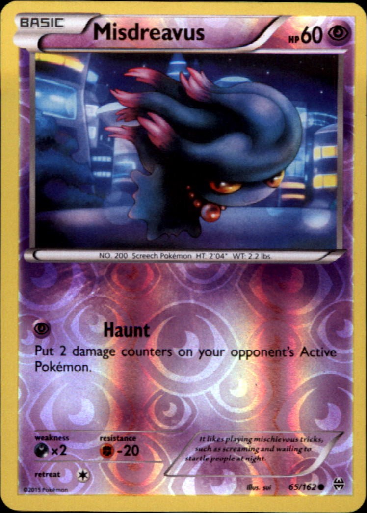 XY - BREAKthrough #65/162 Misdreavus Reverse Holo Rare