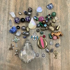 Salad  Vintage To Modern Jewelry Beads Lot Cute Charms
