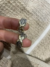 David Yurman 14k Gold & Sterling Silver "X" Earrings with Omega backs