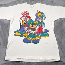 Vintage 1993 Jerry Leigh T-Shirt Men OSFA White Bugs Bunny Sylvester Taz Graphic