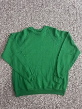 Vintage 90s Lee Cotton Blend Blank Green Sweatshirt Size XL Made In USA