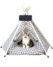 Cat Dog Tent Bed Teepee Indoor Cushion Small Pet Cozy Hideout Puppies Kitten