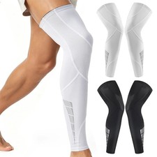 1Pair Compression Leg Sleeves Full Length Sports UV Protection Anti Slip