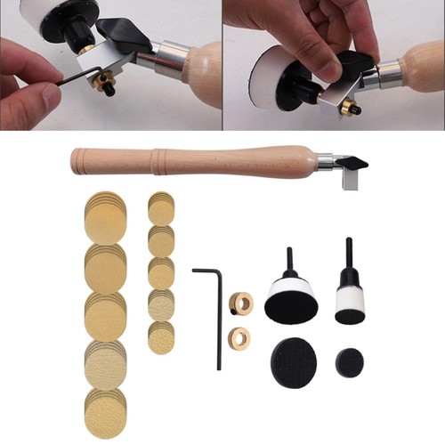 Bowl Sander Kits Sanding Block Lathe Tools with Hook Sanding Discs - Picture 2 of 8