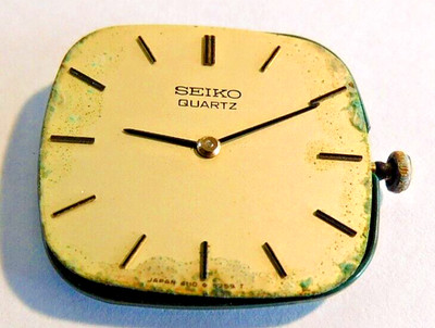 SEIKO 4130 MOVEMENT QUARTZ WITH DIAL & HANDS. CIRCUIT MISSING USED 
