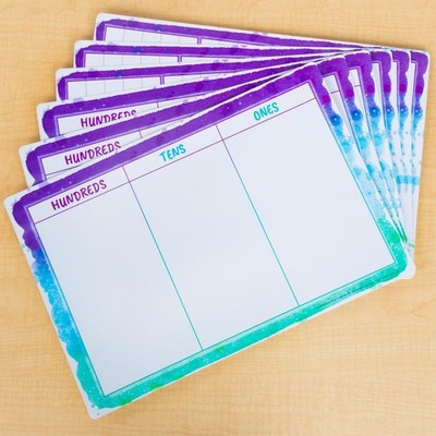 Ten-Frames and Place Value Dry-Erase Practice Mats - Set of 6