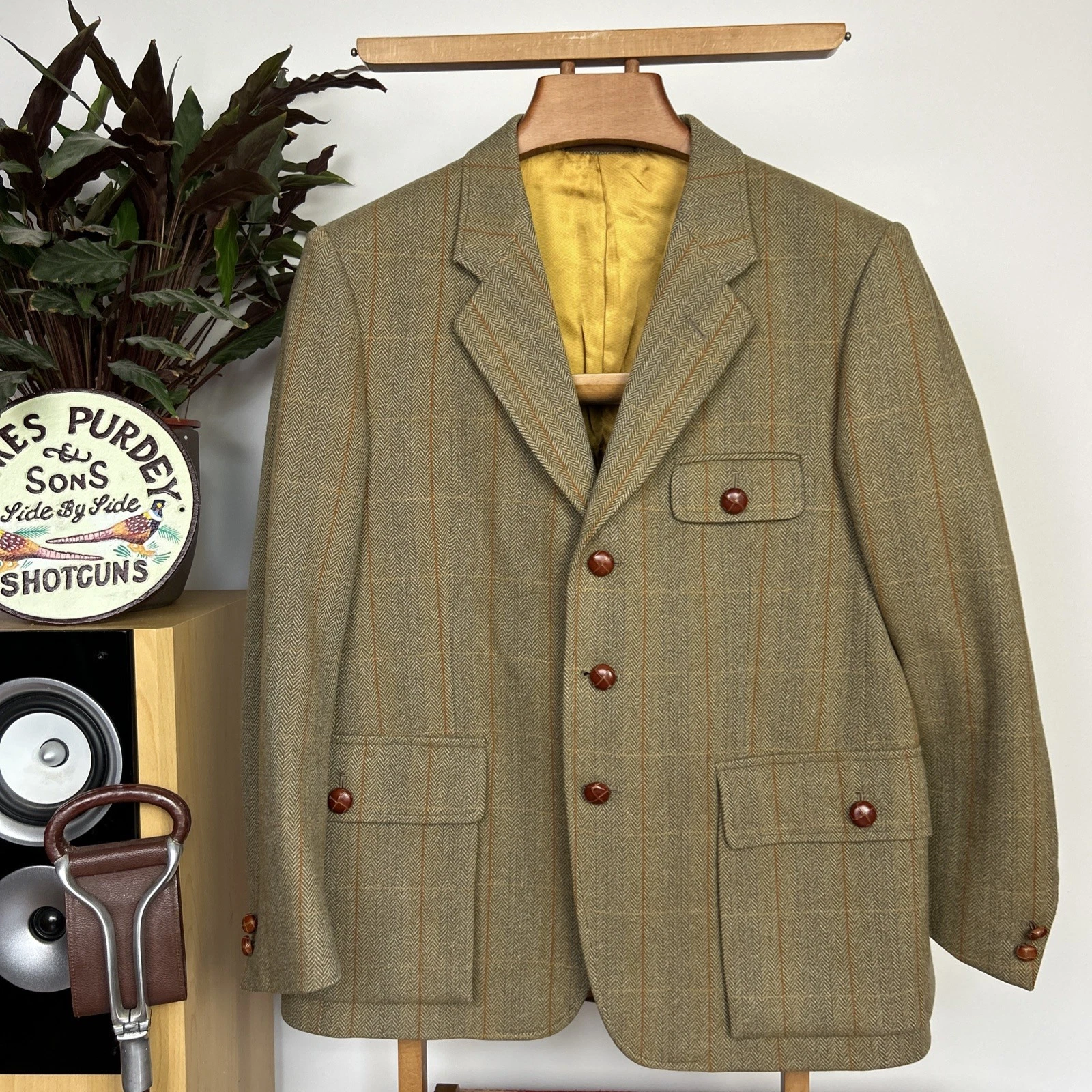 Sport Saxony Tweed Shooting Action Back HACKING Norfolk Blazer Jacket (42S) - product detail image 1