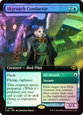 MTG FOIL Skycoach Conductor // All Aboard Extended Art - Secrets of Strixhaven