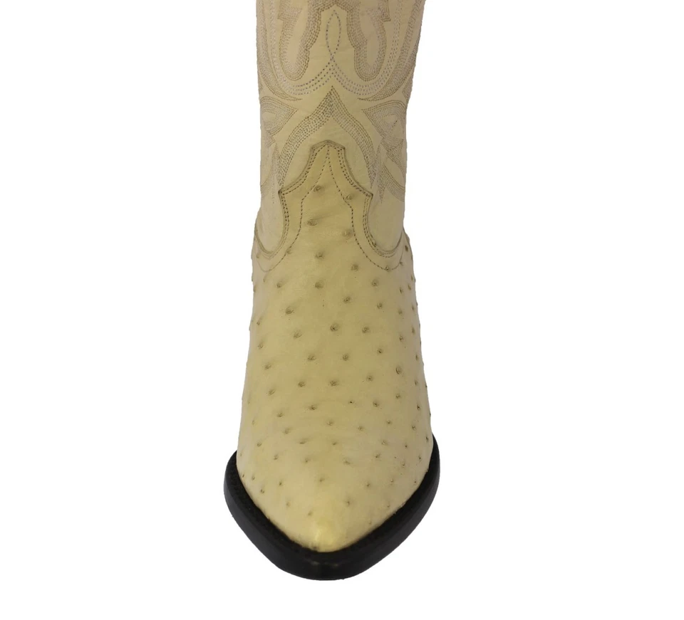 Bota de Vaquero Para Hombre Cuero Blanco Piel de Avestruz Vaquero Rancho Talla 6, 6.5, 12.5 Foto 4 de 4