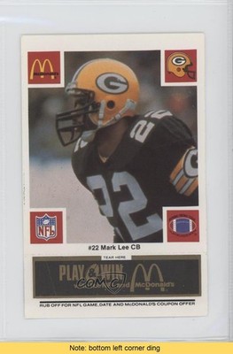 1986 McDonald's Play & Win Green Bay Packers Black Tab Mark Lee READ 0u7