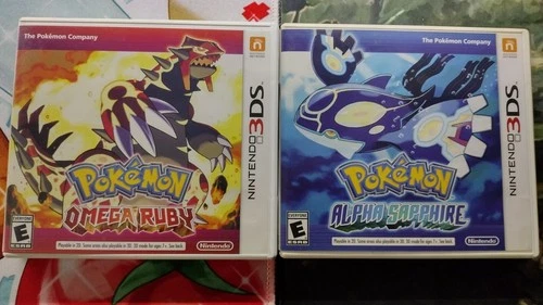 Pokemon: Alpha Sapphire and Omega Ruby Nintendo 3DS 2 games bundle with case