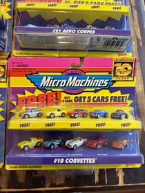 VTG Lot of 8! Galoob Micro Machines Corvettes Original Scale 90s New SEALED!