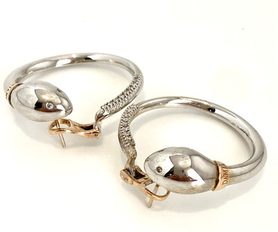 18KW & Rose Gold & Diamond Damiani Infinito Earrings