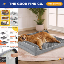 XL Orthopedic Dog Bed for Large Dogs - 42"x30"x7.5", Comfortable Grey Pet Mattre