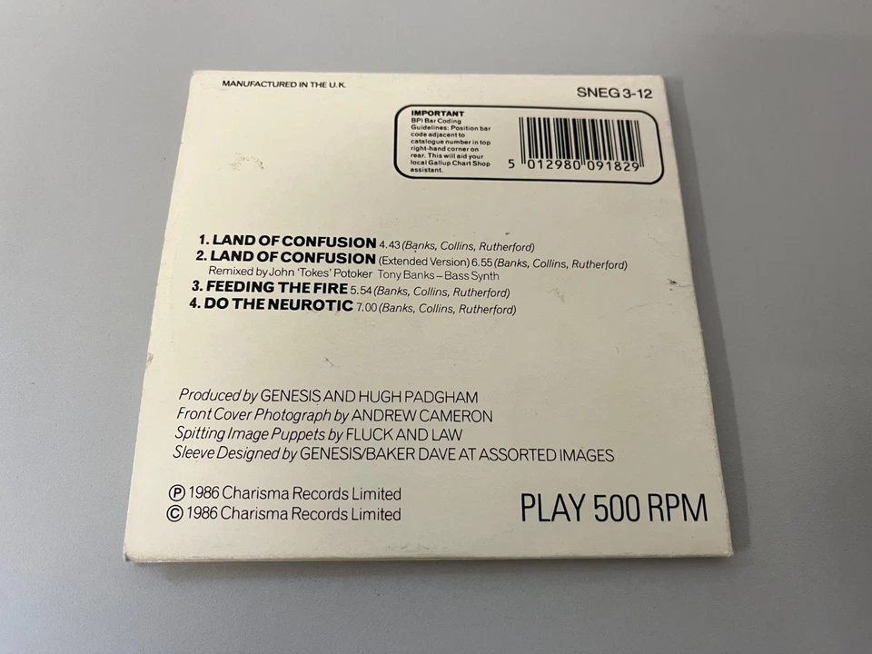 Genesis – Land Of Confusion - gatefold Maxi CD Single © 1986 (SNEG 3-12) - Bild 3 von 3