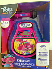 TROLLS World Tour Bluetooth MP3 Karaoke Machine Sing Along Party Lights Music