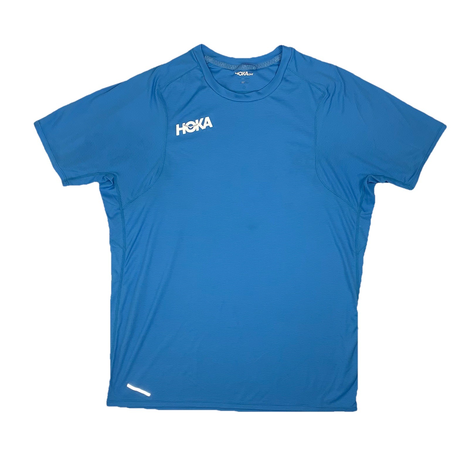 Hoka One One Glide T-Shirt Mens L Blue Short Sleeve Running Performance Gym