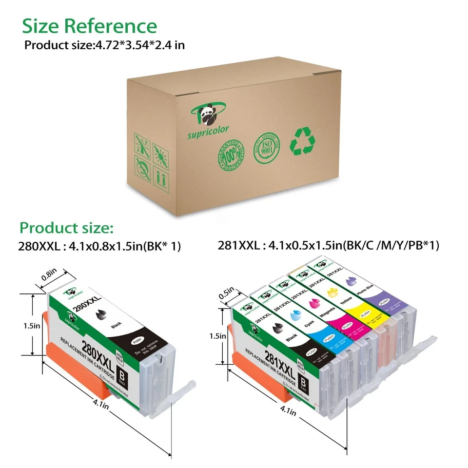 PGI-280XXL CLI-281XXL Ink Cartridges, Replacement Ink for PGI 280 XXL CLI 281... - Image 3 of 4