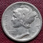 1916 S Mercury Dime 10c High Grade AU Details #96068