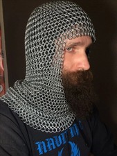 Aluminium Chainmail 10 mm Butted Medieval Chain mail Armor Light Weigh Coif/Hood