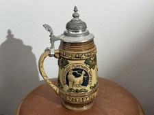 Antiker Westerwald Bierkrug mit Zinndeckel – Handarbeit – 1 Liter – ca. 27 cm  