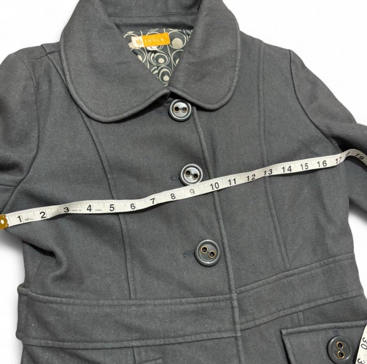 Gray Button Front Collared Lined Jacket with Pock… - image 6