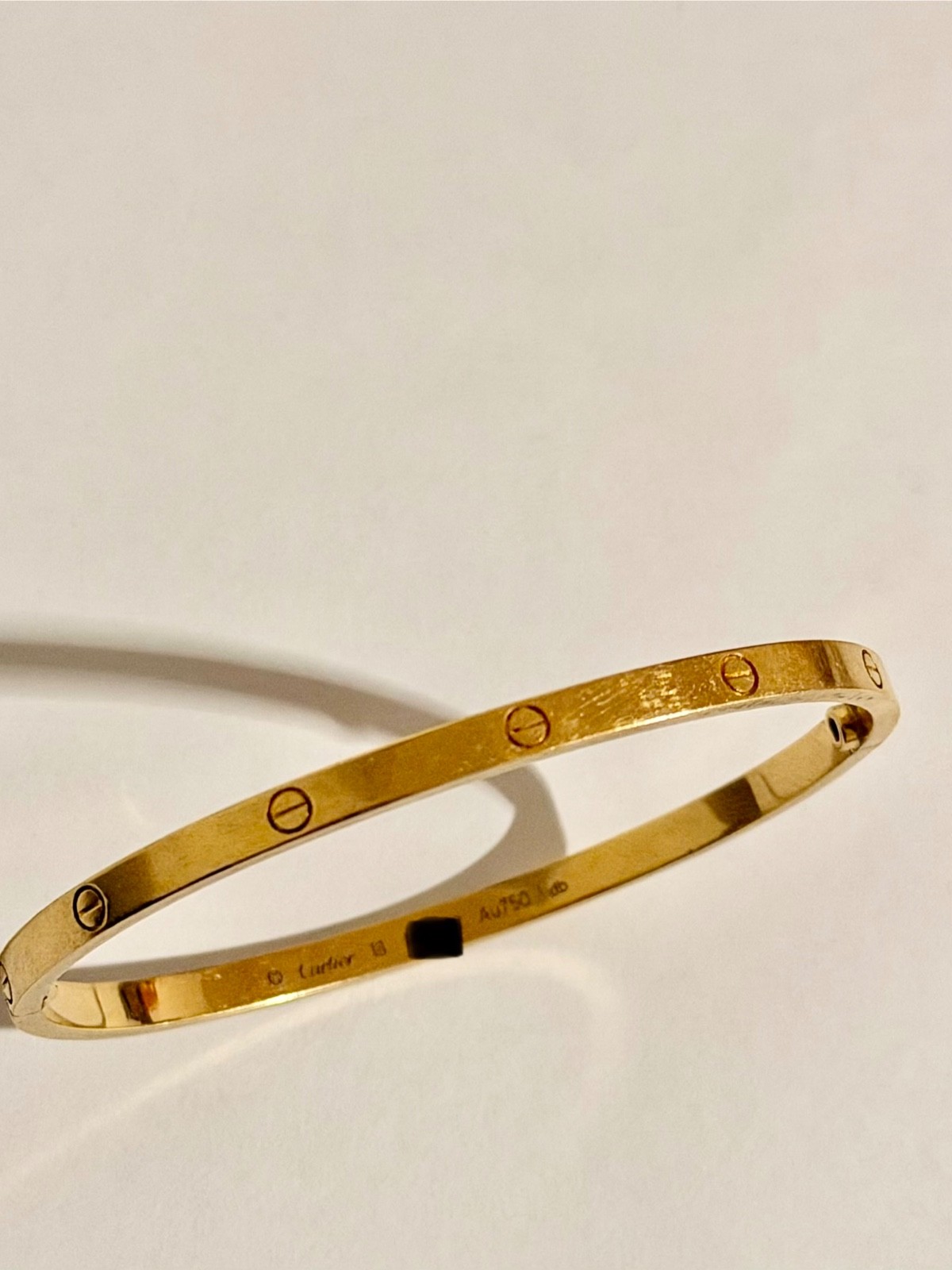small cartier love bracelet size 18 yellow gold