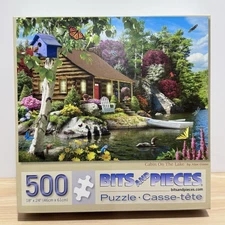 Bits And Pieces Cabin On The Lake Jigsaw Puzzle By Alan Giana 18"×24" 500 Pieces